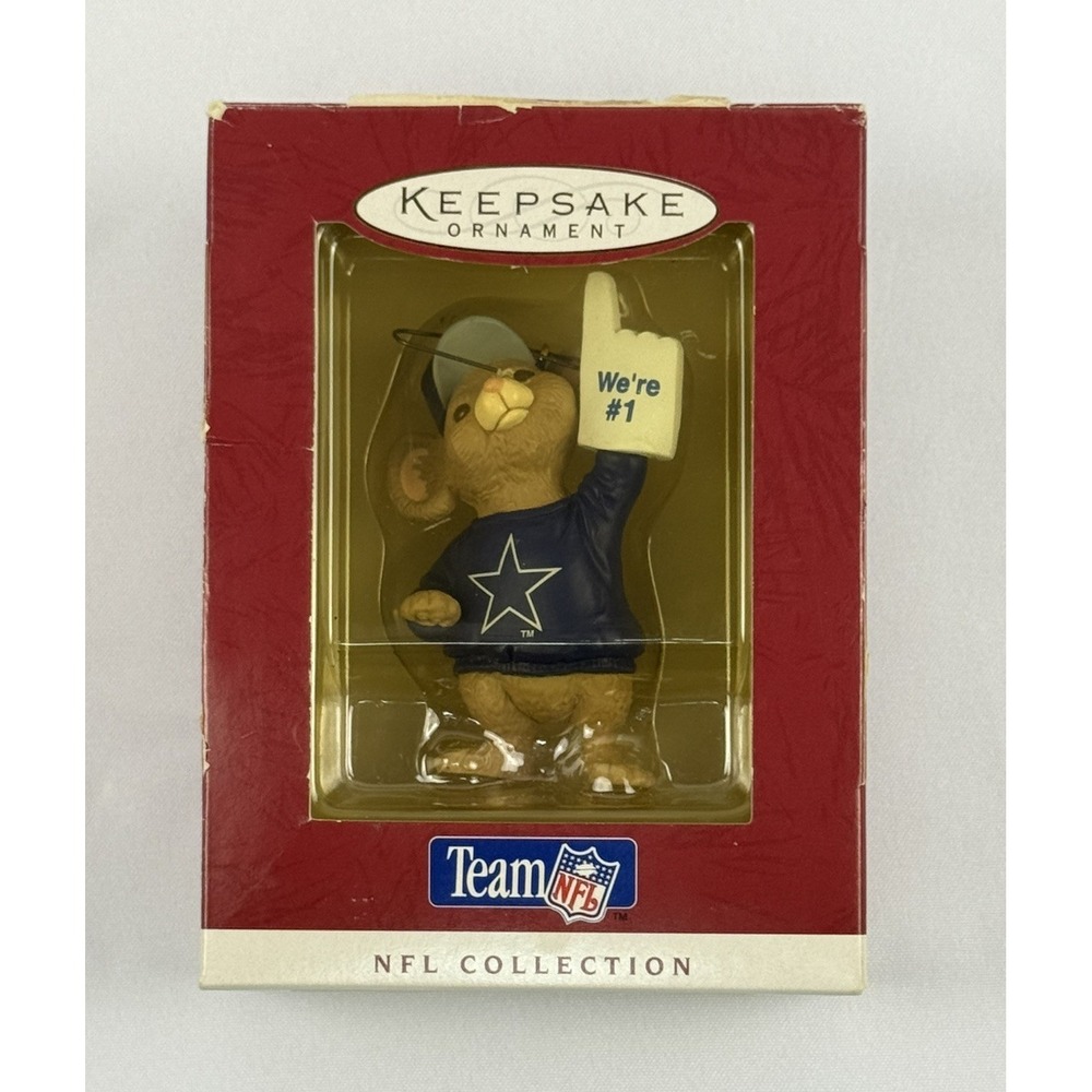 Hallmark Keepsake Dallas Cowboys Ornament Mouse “We’re #1” 1996 NFL